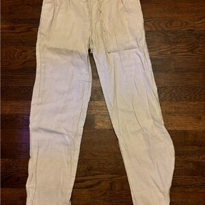 Old Navy Cream Straight Leg Cotton Pants